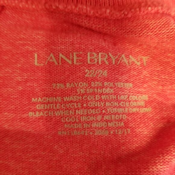 Lane Bryant V Neck Women Plus 22/24 Pink Casual Tie Knot Sleeves Comfy Softy - Picture 7 of 8